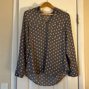 Express The Portofino Shirt. Grey with polka dots.